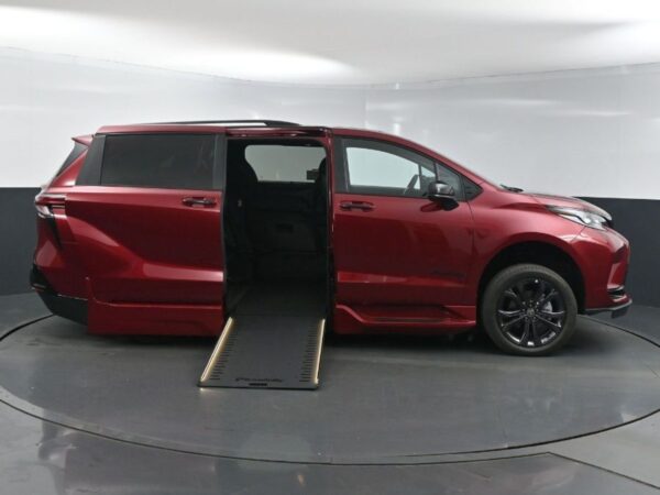 Red Toyota Sienna with BraunAbility Side Entry Automatic In Floor conversion
