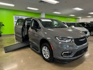 Grey Chrysler Pacifica with BraunAbility Side Entry Automatic In Floor conversion