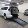 White Chrysler Voyager with BraunAbility Rear Entry Manual Fold Out conversion