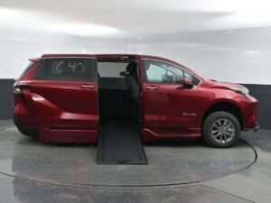 Red Toyota Sienna with BraunAbility Side Entry Automatic In Floor conversion