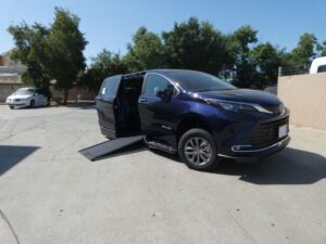 Blue Toyota Sienna with BraunAbility Side Entry Automatic In Floor conversion