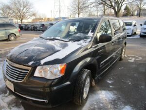 Grey Chrysler Town and Country with BraunAbility Side Entry Manual Fold Out conversion