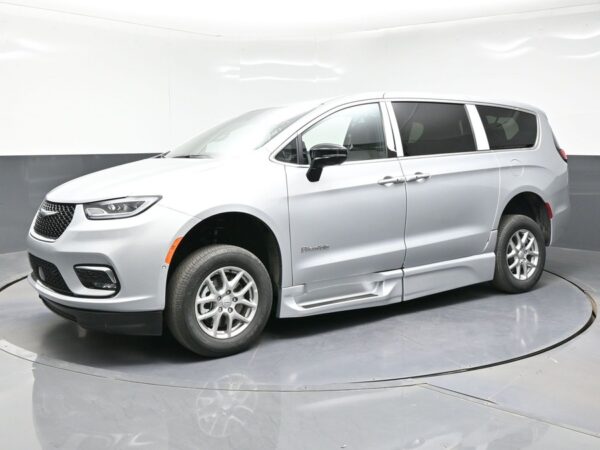 Silver Chrysler Pacifica with BraunAbility Side Entry Automatic Fold Out conversion