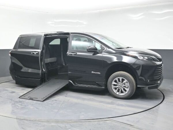 Black Toyota Sienna with BraunAbility Side Entry Automatic In Floor conversion