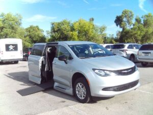 Silver Chrysler Voyager with Vantage Mobility Side Entry Automatic In Floor conversion