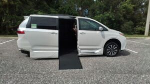 Black Toyota Sienna with Vantage Mobility Side Entry Automatic In Floor conversion