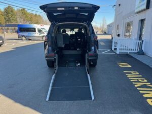 Blue Toyota Sienna with Driverge Rear Entry Manual Fold Out conversion