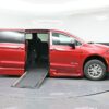 Red Chrysler Pacifica with BraunAbility Side Entry Automatic In Floor conversion