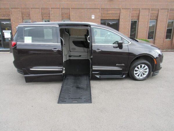 Brown Chrysler Pacifica with BraunAbility Side Entry Automatic Fold Out conversion