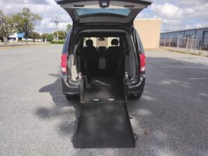 Grey Dodge Grand Caravan with Other Rear Entry Manual Fold Out conversion