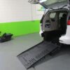 White Chrysler Voyager with BraunAbility Rear Entry Manual Fold Out conversion