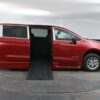 Red Chrysler Pacifica with BraunAbility Side Entry Automatic In Floor conversion