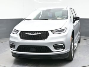 Silver Chrysler Pacifica with BraunAbility Side Entry Automatic In Floor conversion