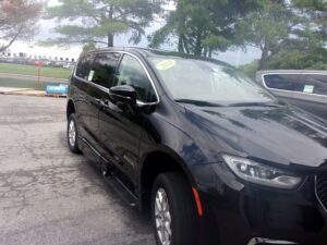 Grey Chrysler Pacifica with FR Conversions Rear Entry Manual Fold Out conversion