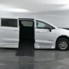 White Chrysler Pacifica with BraunAbility Side Entry Automatic In Floor conversion