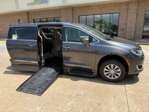 Grey Chrysler Pacifica with BraunAbility Side Entry Automatic Fold Out conversion