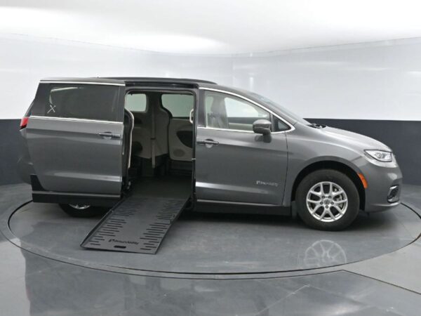 Grey Chrysler Pacifica with BraunAbility Side Entry Manual Fold Out conversion