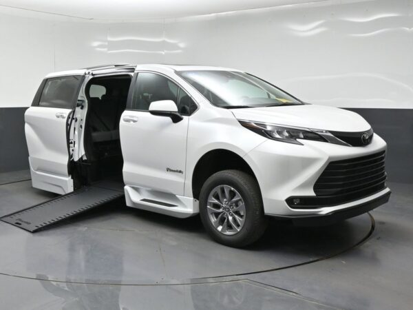 White Toyota Sienna with BraunAbility Side Entry Automatic In Floor conversion