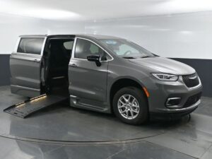 Grey Chrysler Pacifica with BraunAbility Side Entry Automatic Fold Out conversion