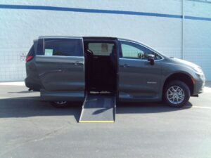 Grey Chrysler Pacifica with Driverge Side Entry Automatic Fold Out conversion