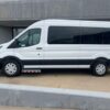White Ford Transit with Driverge Rear Entry Automatic Fold Out conversion