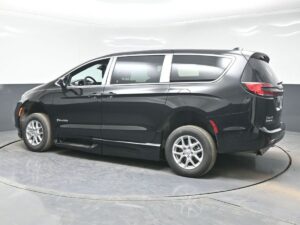 Black Chrysler Pacifica with BraunAbility Side Entry Automatic In Floor conversion