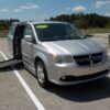 Silver Dodge Grand Caravan with BraunAbility Side Entry Automatic Fold Out conversion
