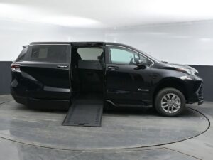 Black Toyota Sienna with BraunAbility Side Entry Automatic In Floor conversion