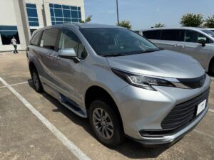 Silver Toyota Sienna with BraunAbility Side Entry Automatic Fold Out conversion