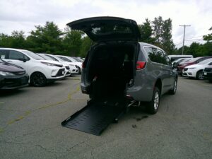 Grey Chrysler Pacifica with FR Conversions Rear Entry Manual Fold Out conversion