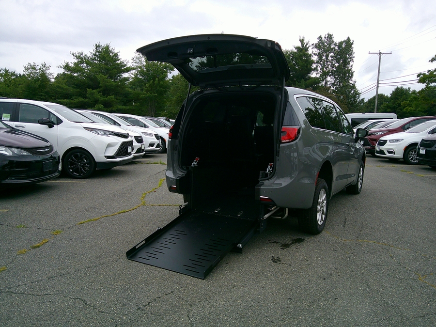 Grey Chrysler Pacifica with FR Conversions Rear Entry Manual Fold Out conversion