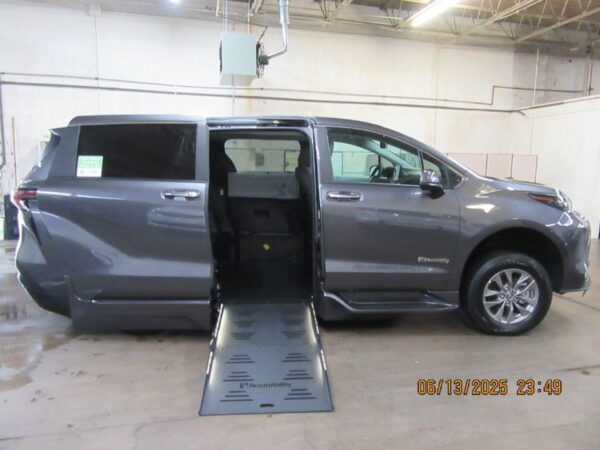 Grey Toyota Sienna with BraunAbility Side Entry Automatic Fold Out conversion