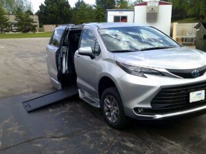 Silver Toyota Sienna with BraunAbility Side Entry Automatic In Floor conversion