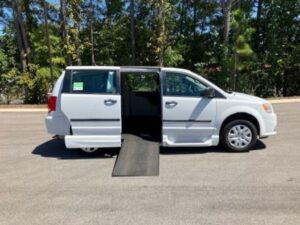 White Dodge Grand Caravan with Vantage Mobility Side Entry Automatic In Floor conversion