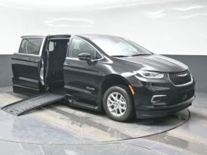 Black Chrysler Pacifica with BraunAbility Side Entry Automatic Fold Out conversion
