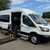 White Ford Transit with Driverge Side Entry Automatic Fold Out conversion