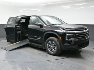 Black Chevrolet Traverse with BraunAbility Side Entry Automatic In Floor conversion