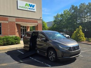 Brown Honda Odyssey with Vantage Mobility Side Entry Automatic In Floor conversion