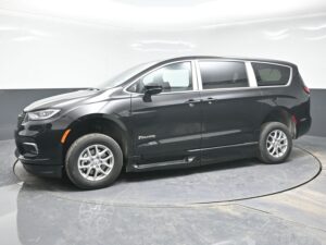 Black Chrysler Pacifica with BraunAbility Side Entry Automatic Fold Out conversion