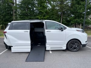 White Toyota Sienna with Vantage Mobility Side Entry Automatic In Floor conversion
