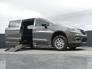 Grey Chrysler Pacifica with BraunAbility Side Entry Automatic Fold Out conversion