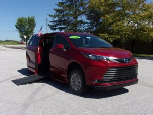 Red Toyota Sienna with BraunAbility Side Entry Automatic In Floor conversion