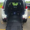 White Chrysler Voyager with BraunAbility Rear Entry Manual Fold Out conversion