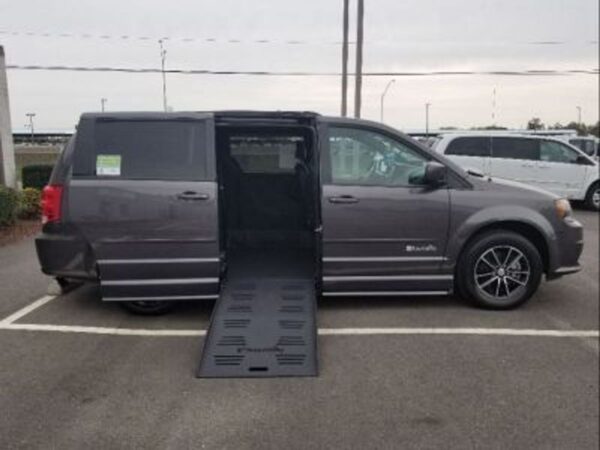 Grey Dodge Grand Caravan with BraunAbility Side Entry Manual Fold Out conversion