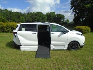 White Toyota Sienna with Vantage Mobility Side Entry Automatic In Floor conversion