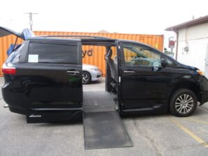 Black Toyota Sienna with Vantage Mobility Side Entry Automatic In Floor conversion