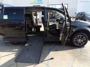 Black Dodge Grand Caravan with Vantage Mobility Side Entry Manual In Floor conversion