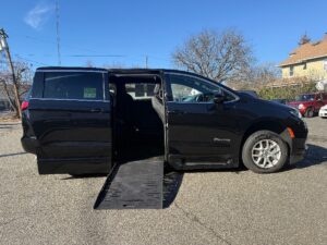 Black Chrysler Pacifica with BraunAbility Side Entry Automatic Fold Out conversion