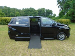 Black Toyota Sienna with Vantage Mobility Side Entry Automatic In Floor conversion
