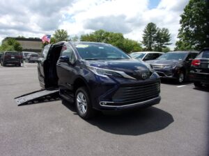 Blue Toyota Sienna with BraunAbility Side Entry Automatic Fold Out conversion